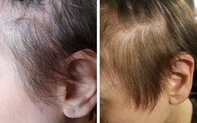 Avant / Après la coloration végétale J’em Coiff coiffeuse à domicile à Saint-Etienne